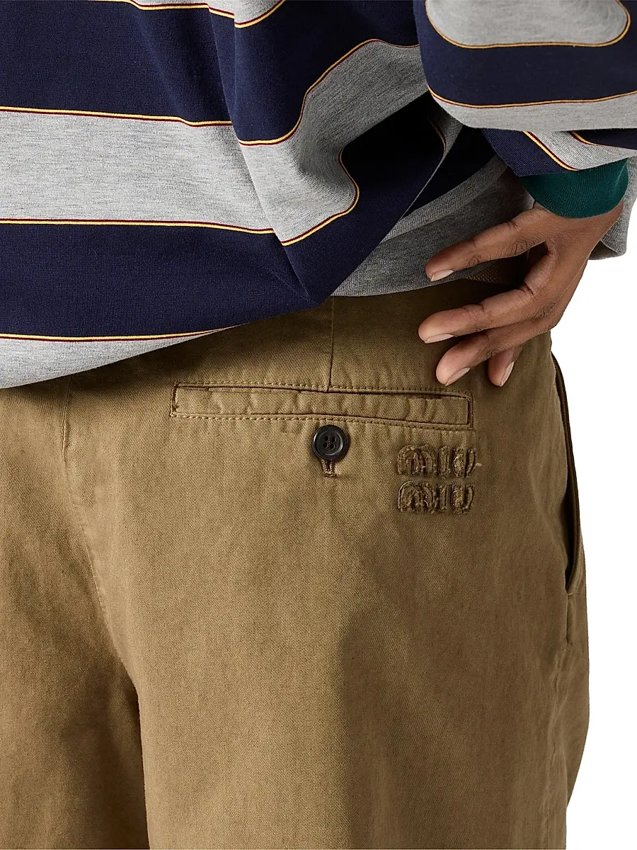 Miu Miu Women's Old Gabardine Bermuda Shorts | Thumbnail 6