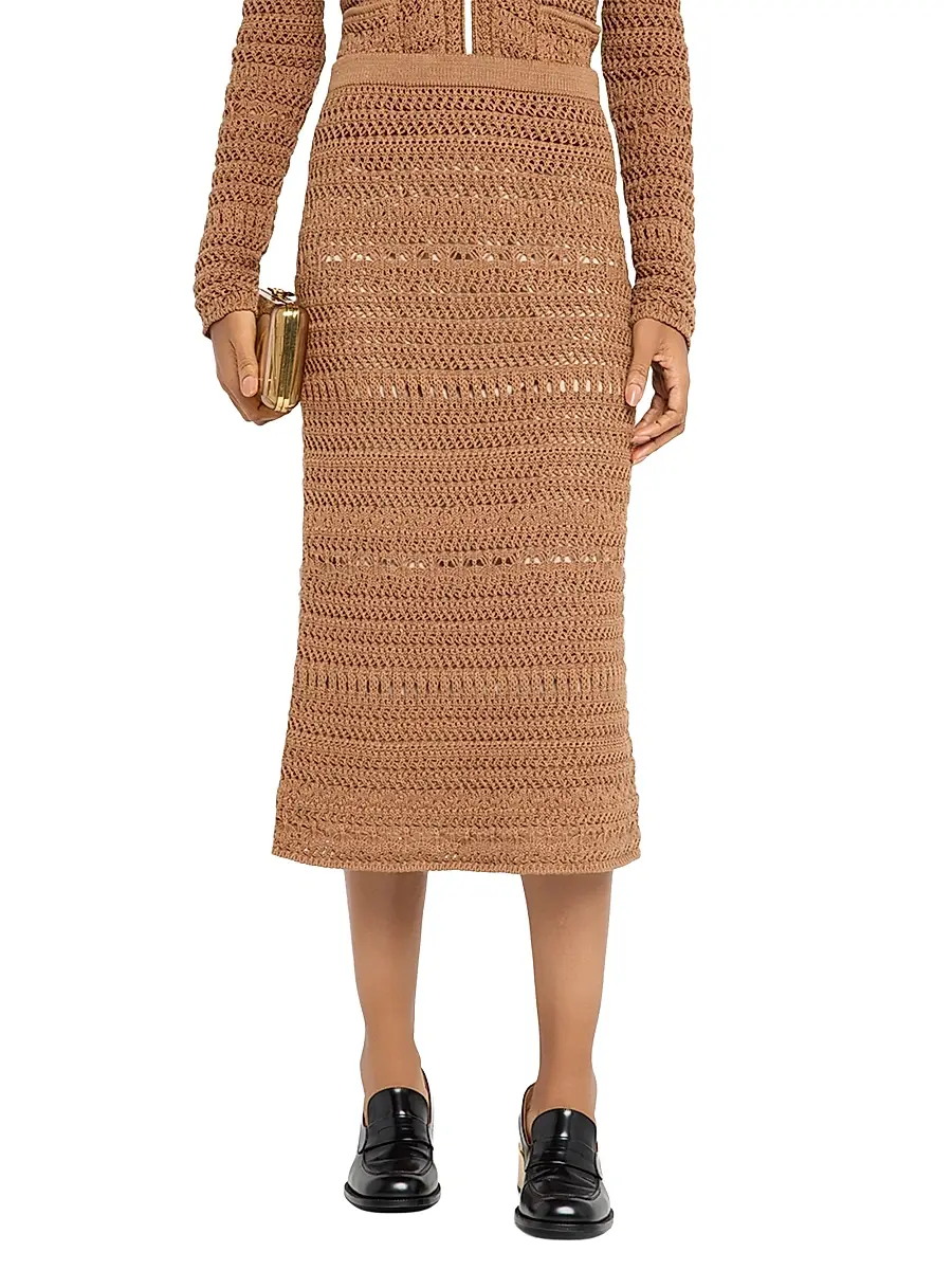 Fabiana Filippi Women's Sequined Cotton-Linen Pencil Skirt | Thumbnail 3 Fabiana Filippi Women's Sequined Cotton-Linen Pencil Skirt | Thumbnail 3