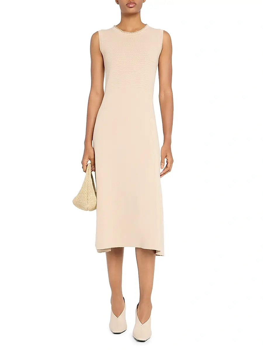 Fabiana Filippi Women's Compact Wool-Cotton Knit Midi-Dress | Thumbnail 2 Fabiana Filippi Women's Compact Wool-Cotton Knit Midi-Dress | Thumbnail 2