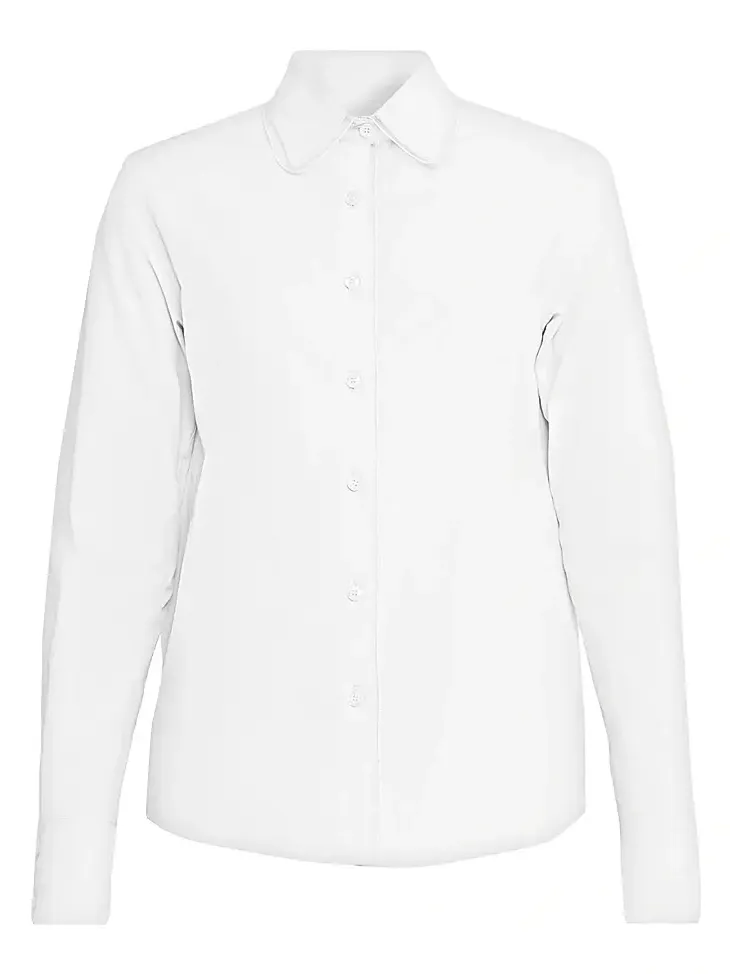 Fabiana Filippi Women's Tulle-Trim Cotton Poplin Button-Front Shirt
