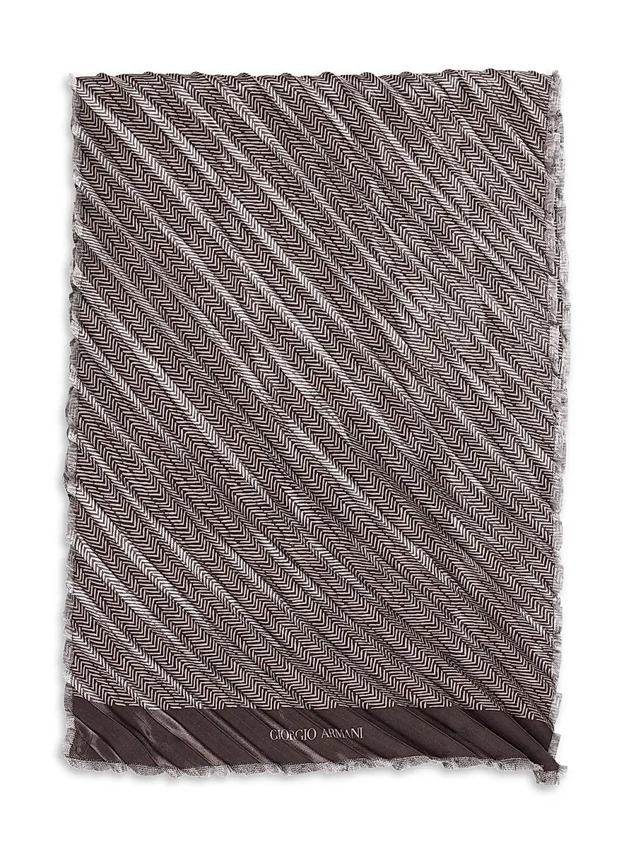 Giorgio Armani Men's Geometric Reversible Silk Scarf | Image 1 Giorgio Armani Men's Geometric Reversible Silk Scarf | Image 1