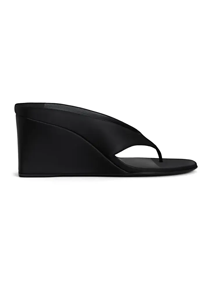 Satin Wedge Thong Mules Satin Wedge Thong Mules