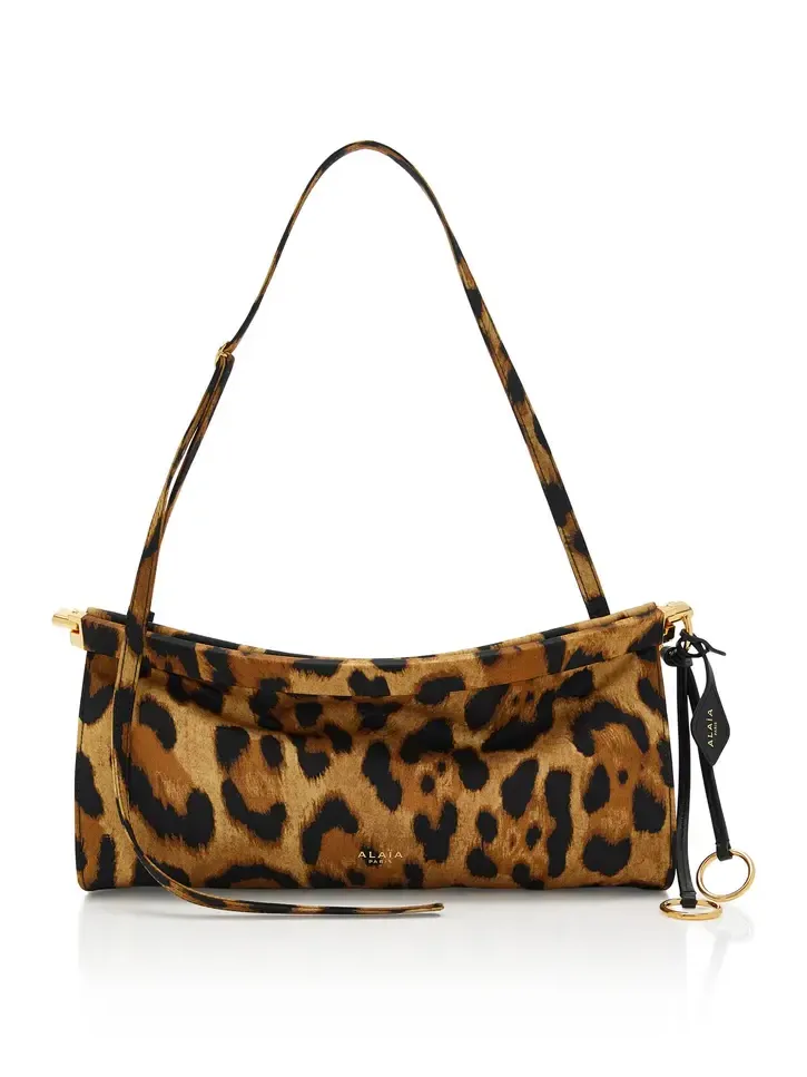 Le Click Medium Ocelot-Printed Twill Bag