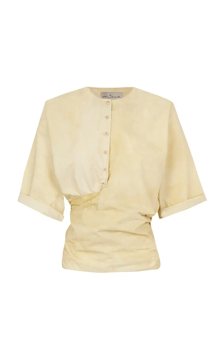Cortana Yoko Gathered Wrap Cotton Top | Image 1 Cortana Yoko Gathered Wrap Cotton Top | Image 1