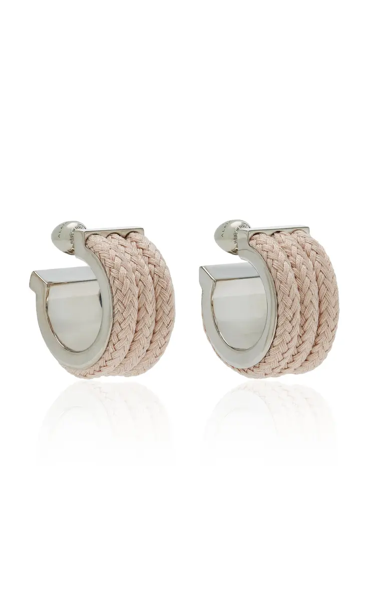 Alaïa Cotton Cord Wide Hoop Earrings | Thumbnail 3 Alaïa Cotton Cord Wide Hoop Earrings | Thumbnail 3