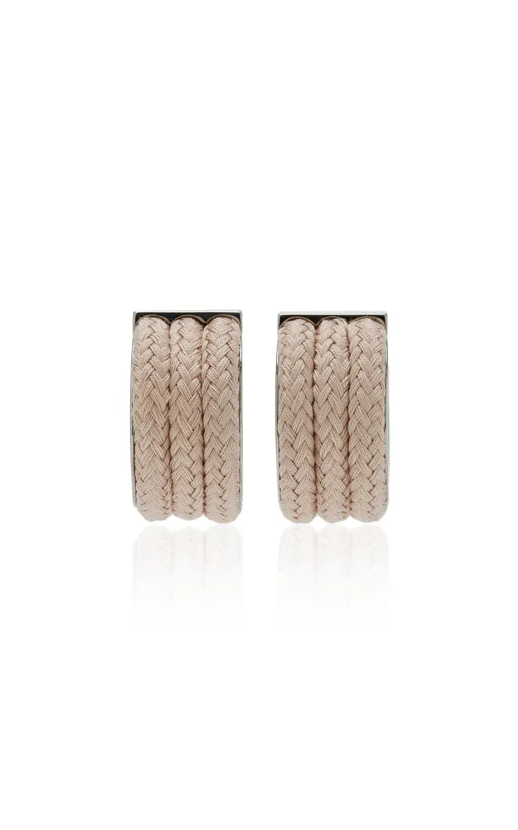 Alaïa Cotton Cord Wide Hoop Earrings | Thumbnail 4 Alaïa Cotton Cord Wide Hoop Earrings | Thumbnail 4