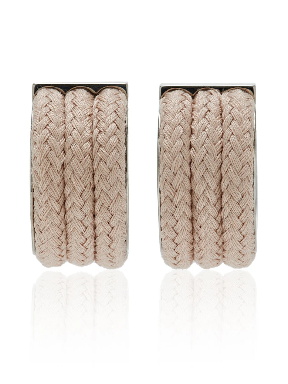 ALAÏA Cotton Cord Wide Hoop Earrings