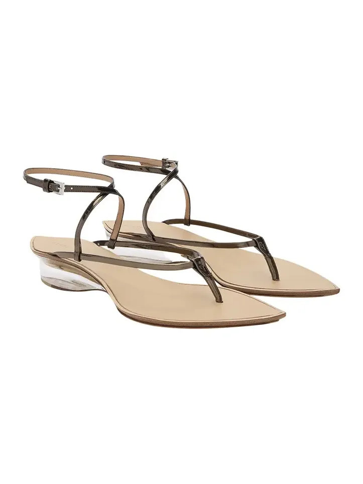 Invisible Leather Thong Sandals