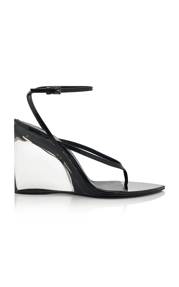 Alaïa Invisible Patent Leather Thong Sandals | Thumbnail 2