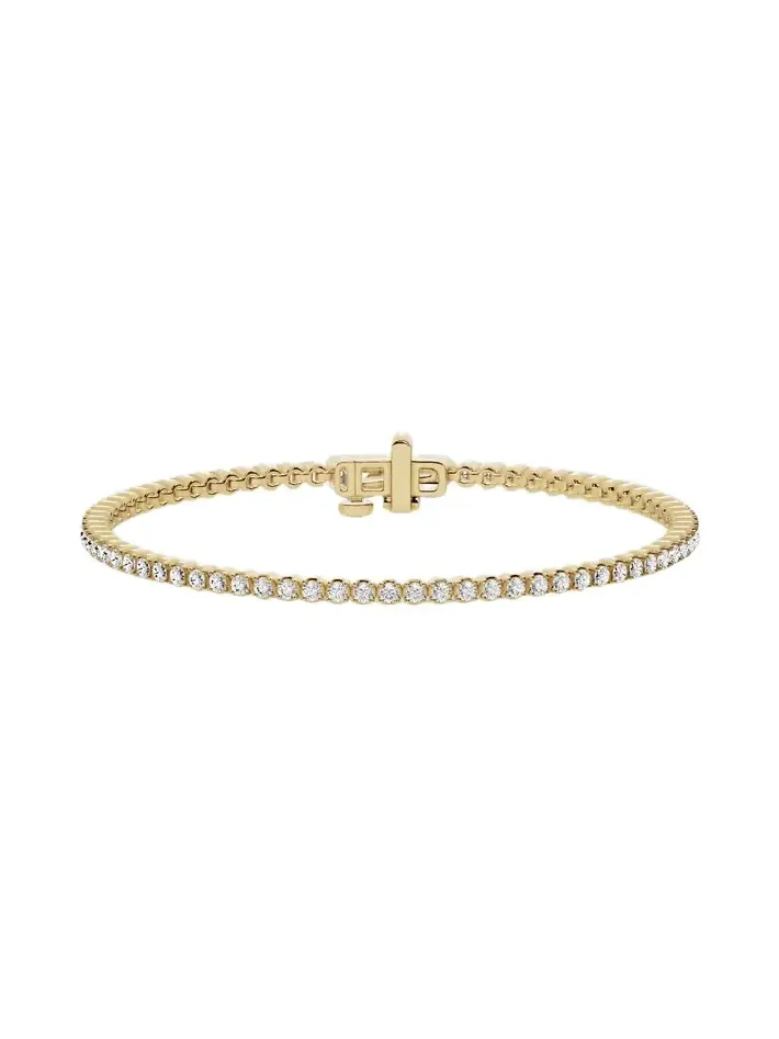 Jennifer Fisher Lab Diamond Round Cut Tennis Bracelet 18K Yellow Gold