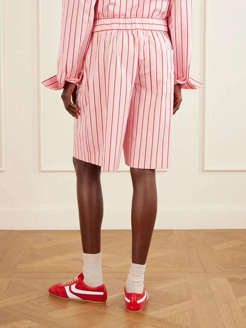 Dries Van Noten Pomy Bis Striped Cotton Shorts | Thumbnail 4