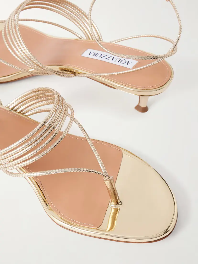Aquazzura Solare 30 Metallic Leather Sandals | Thumbnail 5 Aquazzura Solare 30 Metallic Leather Sandals | Thumbnail 5