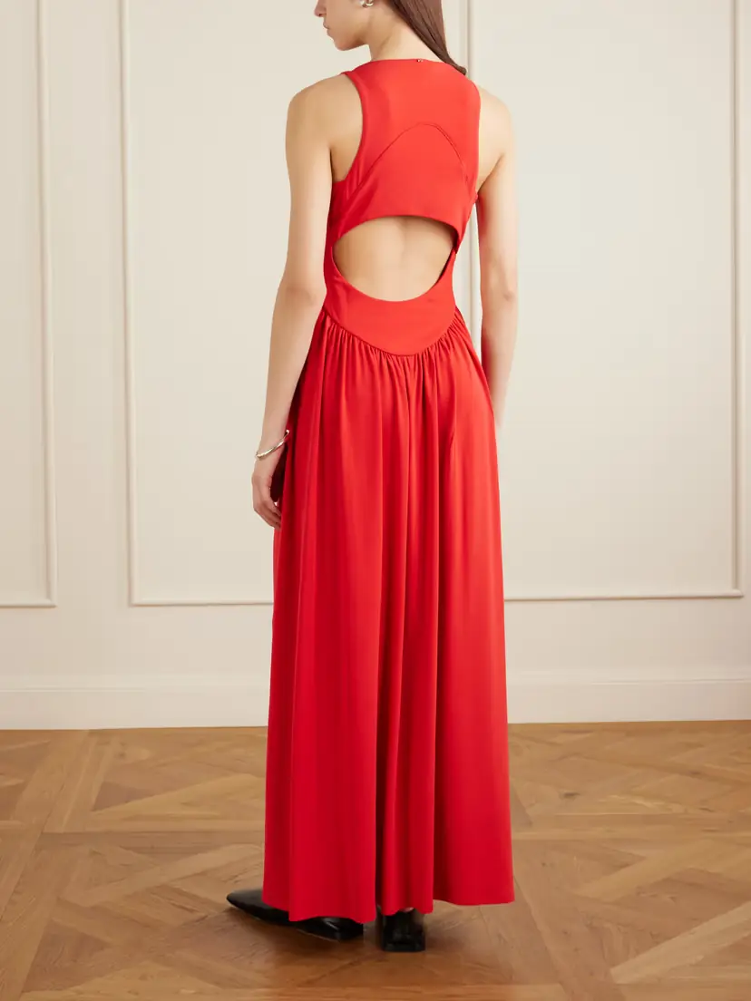 Sportmax Gathered Jersey Maxi Dress | Thumbnail 3 Sportmax Gathered Jersey Maxi Dress | Thumbnail 3