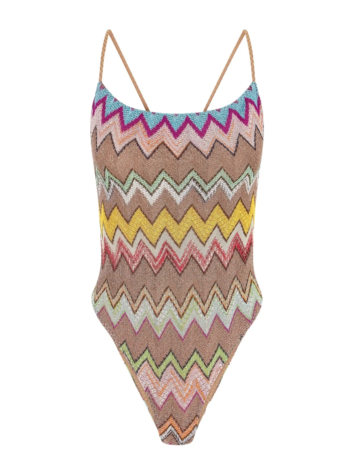 Mare Striped Metallic Crochet-knit Swimsuit Mare Striped Metallic Crochet-knit Swimsuit