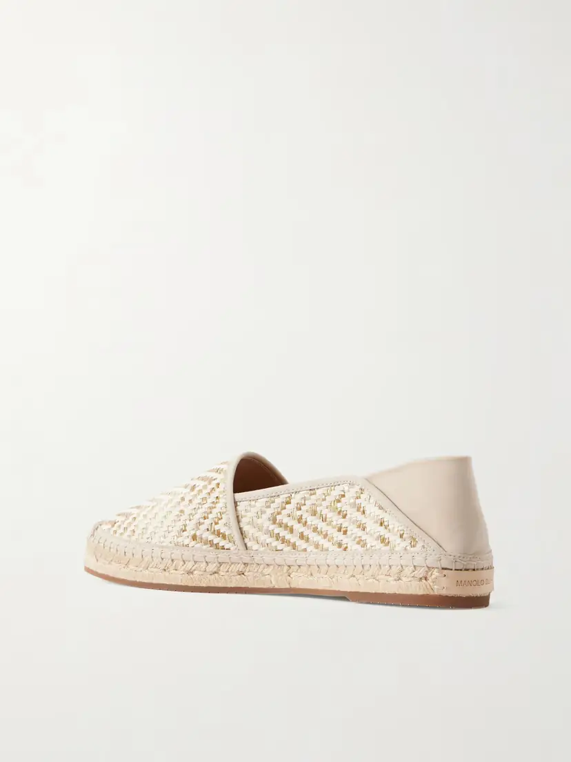 Manolo Blahnik Espadra Suede-trimmed Woven Raffia Espadrilles | Thumbnail 3 Manolo Blahnik Espadra Suede-trimmed Woven Raffia Espadrilles | Thumbnail 3