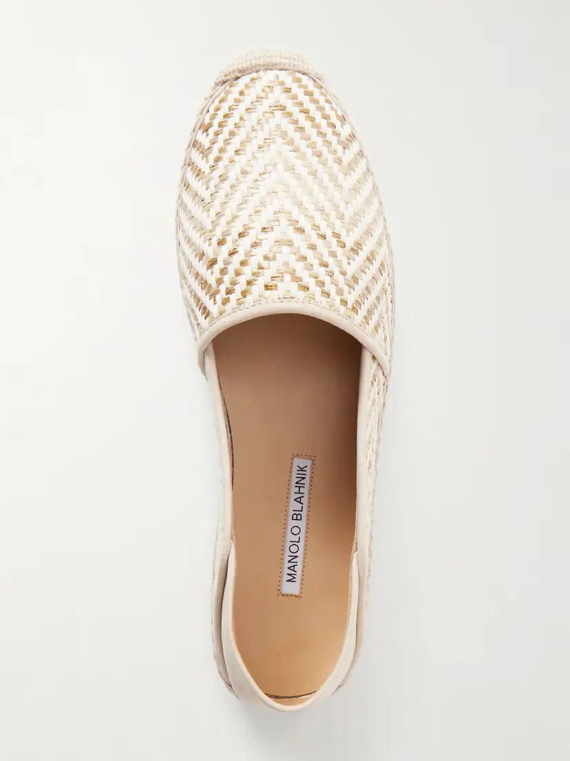Manolo Blahnik Espadra Suede-trimmed Woven Raffia Espadrilles | Thumbnail 6 Manolo Blahnik Espadra Suede-trimmed Woven Raffia Espadrilles | Thumbnail 6