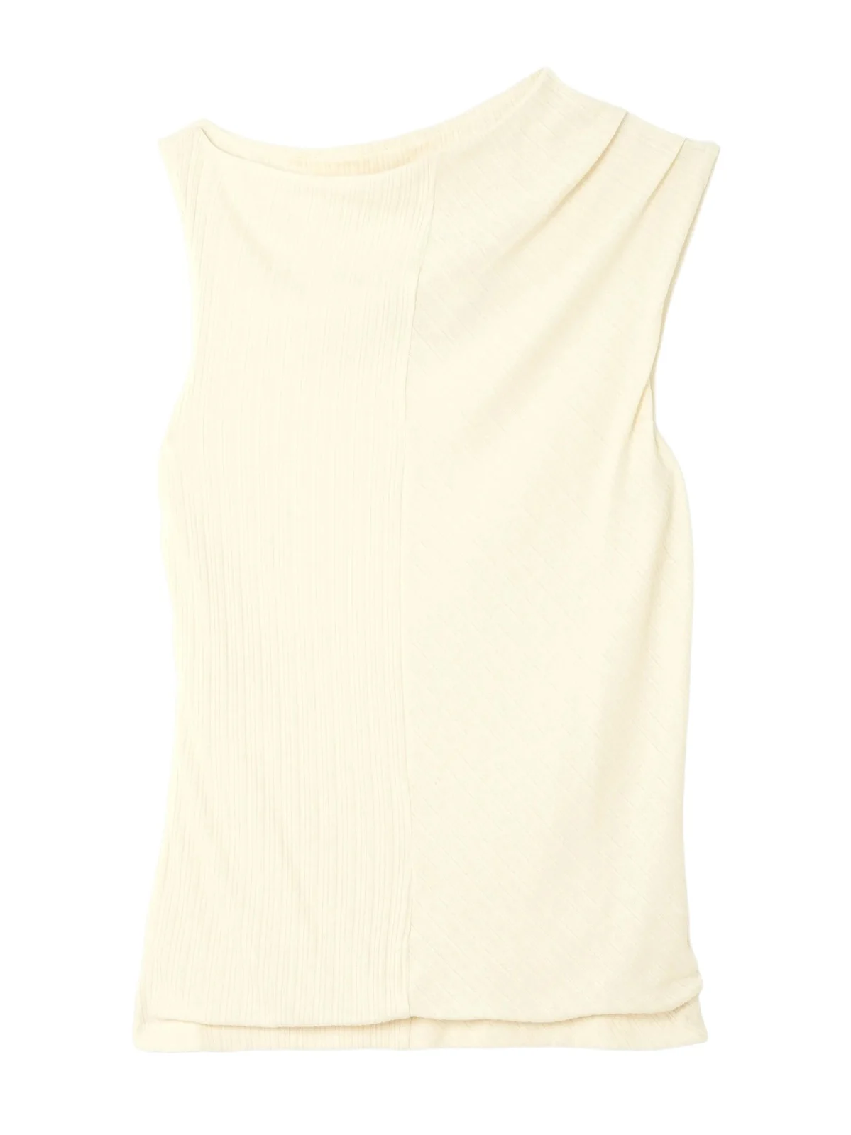 RÙADH Toga Draped Ribbed Organic Cotton And Modal-blend Top - Neutrals