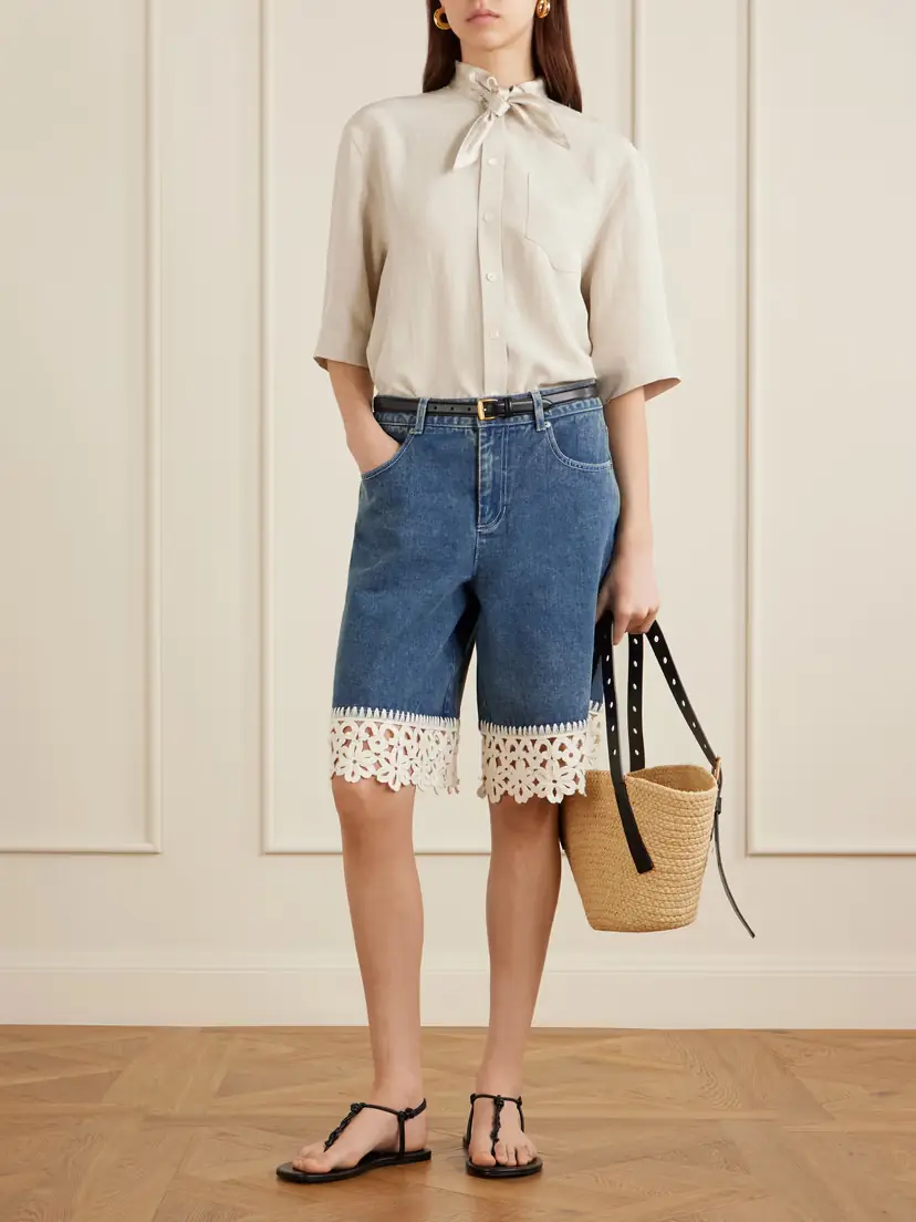 Sea Stasia Crochet-knit Denim Shorts | Thumbnail 2 Sea Stasia Crochet-knit Denim Shorts | Thumbnail 2
