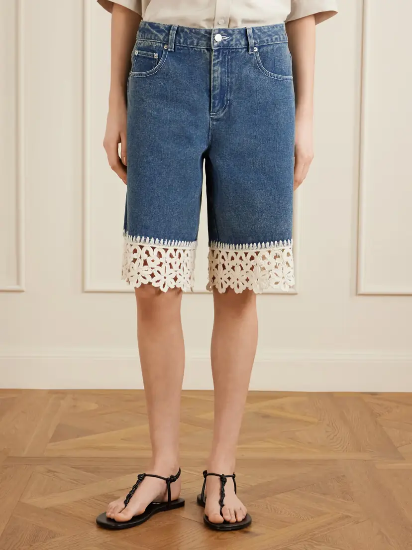 Sea Stasia Crochet-knit Denim Shorts | Thumbnail 3 Sea Stasia Crochet-knit Denim Shorts | Thumbnail 3