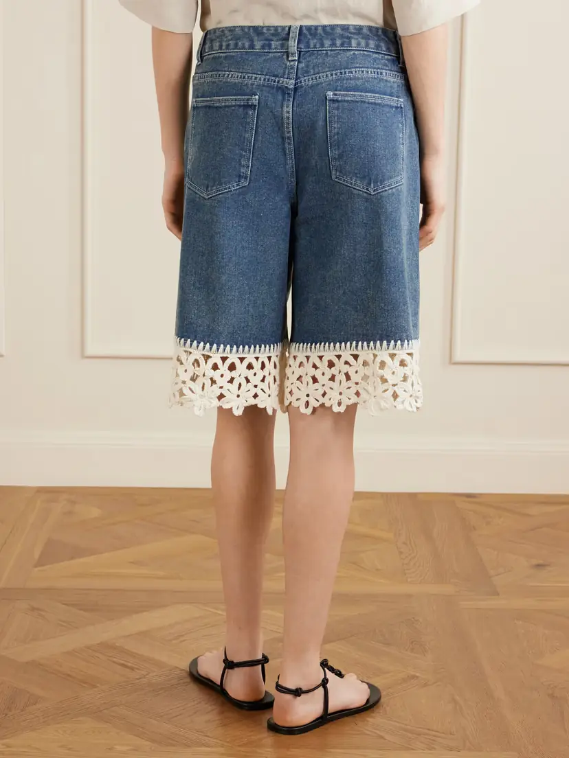 Sea Stasia Crochet-knit Denim Shorts | Thumbnail 4 Sea Stasia Crochet-knit Denim Shorts | Thumbnail 4