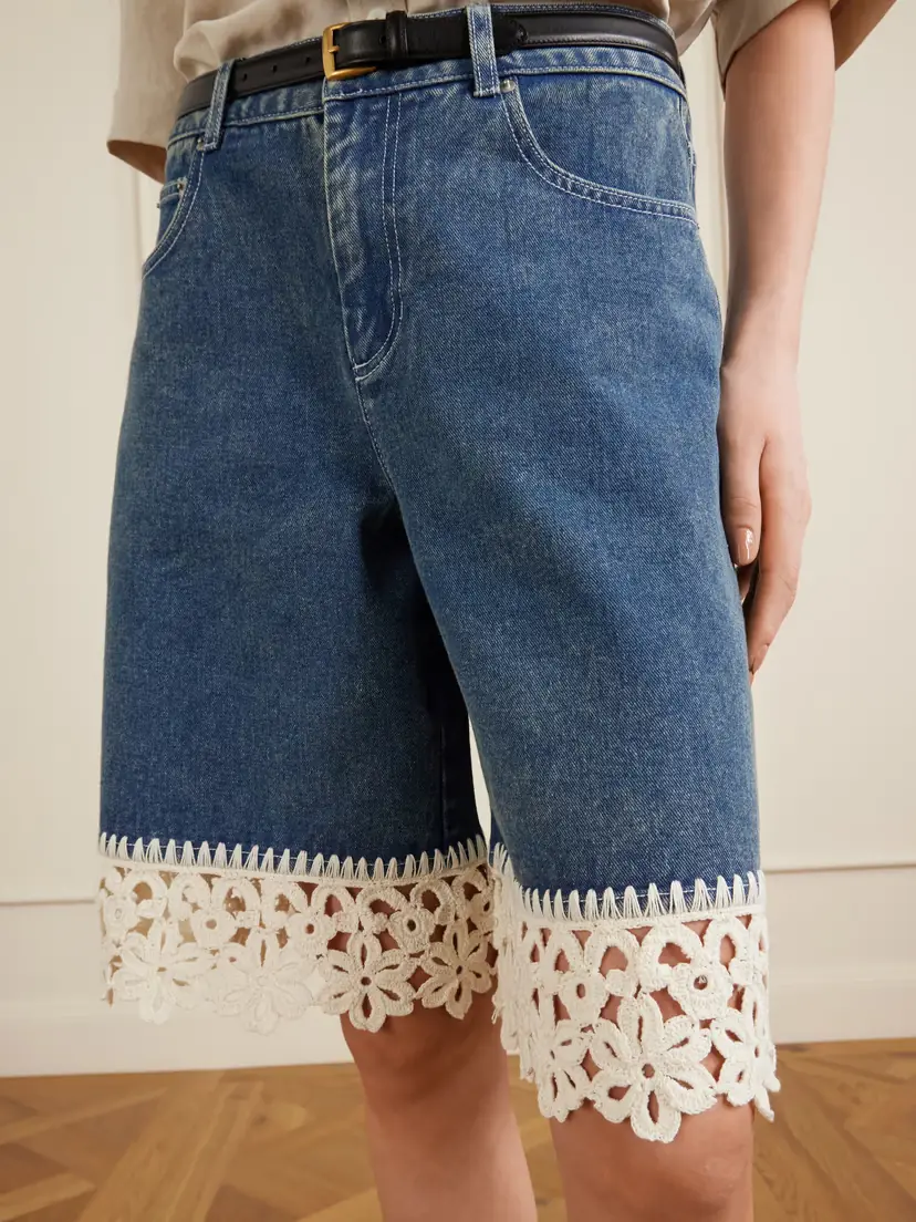 Sea Stasia Crochet-knit Denim Shorts | Thumbnail 5 Sea Stasia Crochet-knit Denim Shorts | Thumbnail 5