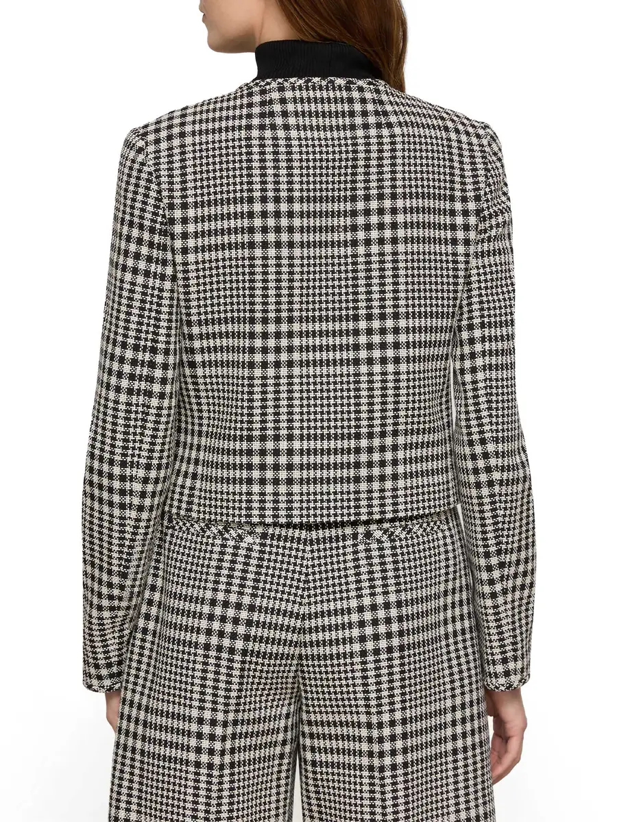 LAFAYETTE 148 Grid Plaid Corded Cotton Patch Pocket Cropped Jacket | Thumbnail 4 LAFAYETTE 148 Grid Plaid Corded Cotton Patch Pocket Cropped Jacket | Thumbnail 4