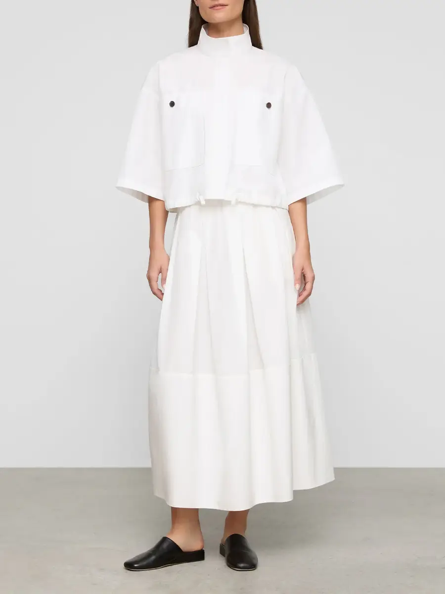 LAFAYETTE 148 Short-Sleeve Oversized Cotton Shirt Jacket | Thumbnail 2