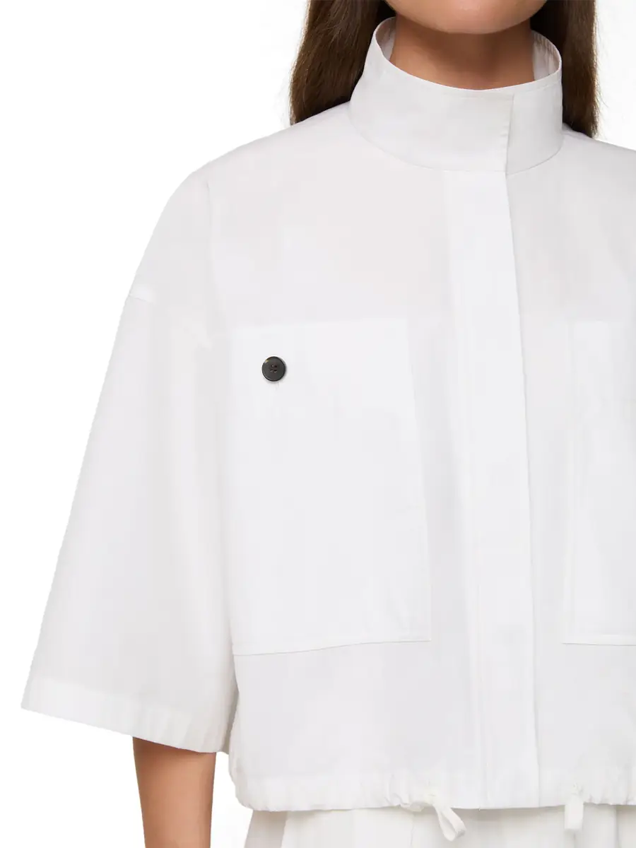 LAFAYETTE 148 Short-Sleeve Oversized Cotton Shirt Jacket | Thumbnail 5