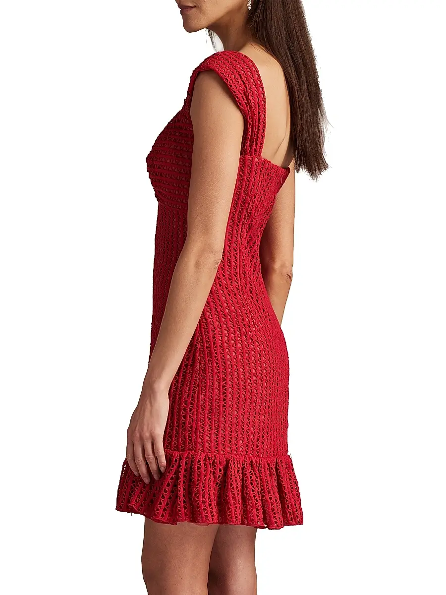 Tadashi Shoji Women's Crocheted Sweetheart Minidress | Thumbnail 4