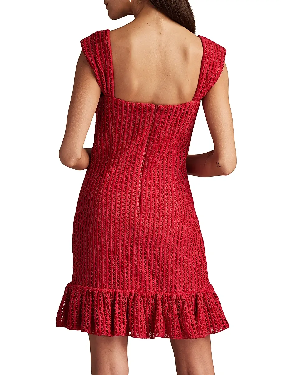 Tadashi Shoji Women's Crocheted Sweetheart Minidress | Thumbnail 5
