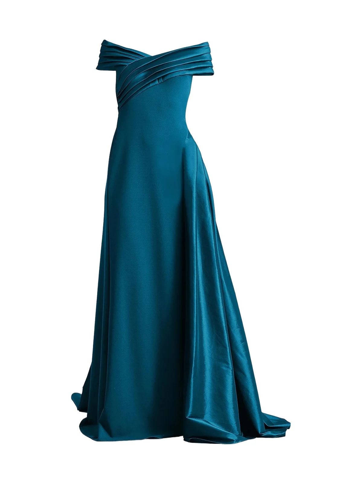 Tadashi Shoji Women's Elysian Draped Overlay Train Gown