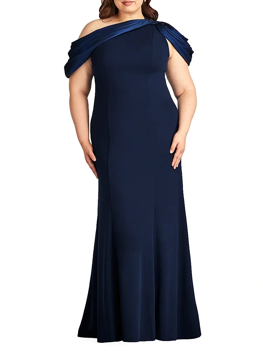 Tadashi Shoji Women's Crepe & Taffeta Off-The-Shoulder Gown | Thumbnail 2 Tadashi Shoji Women's Crepe & Taffeta Off-The-Shoulder Gown | Thumbnail 2