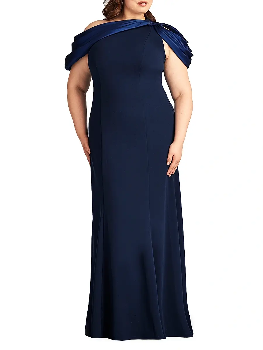 Tadashi Shoji Women's Crepe & Taffeta Off-The-Shoulder Gown | Thumbnail 3 Tadashi Shoji Women's Crepe & Taffeta Off-The-Shoulder Gown | Thumbnail 3