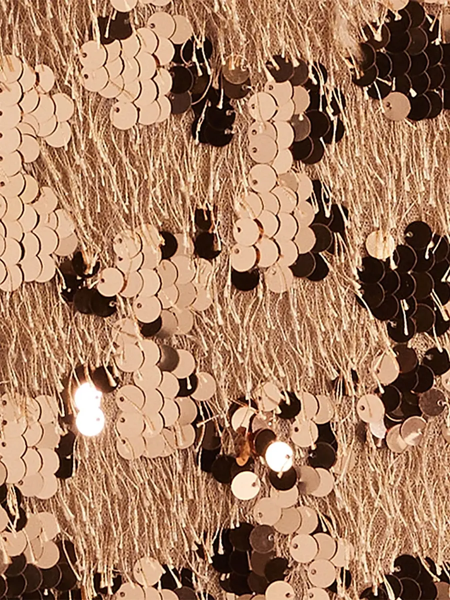 Tadashi Shoji Women's Sequined Crisscross Minidress - Golden | Thumbnail 7 Tadashi Shoji Women's Sequined Crisscross Minidress - Golden | Thumbnail 7