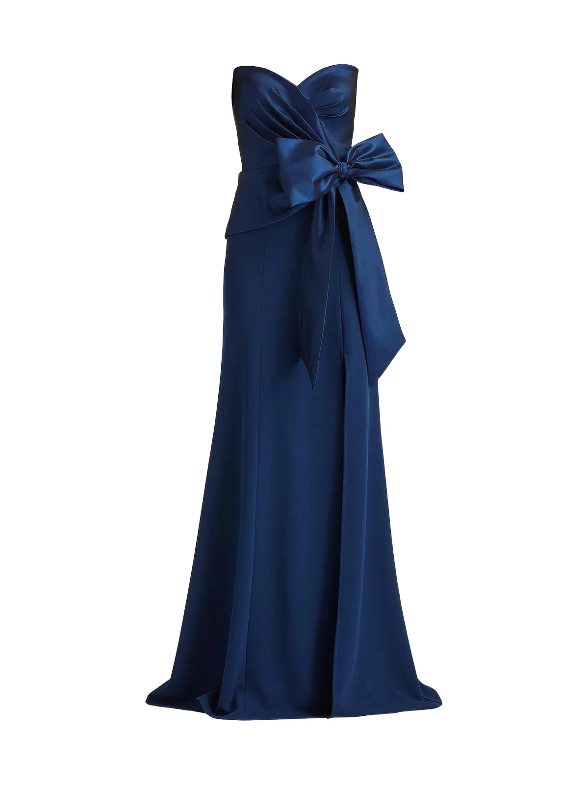 Women's Pleated Bow Strapless Column Gown Women's Pleated Bow Strapless Column Gown