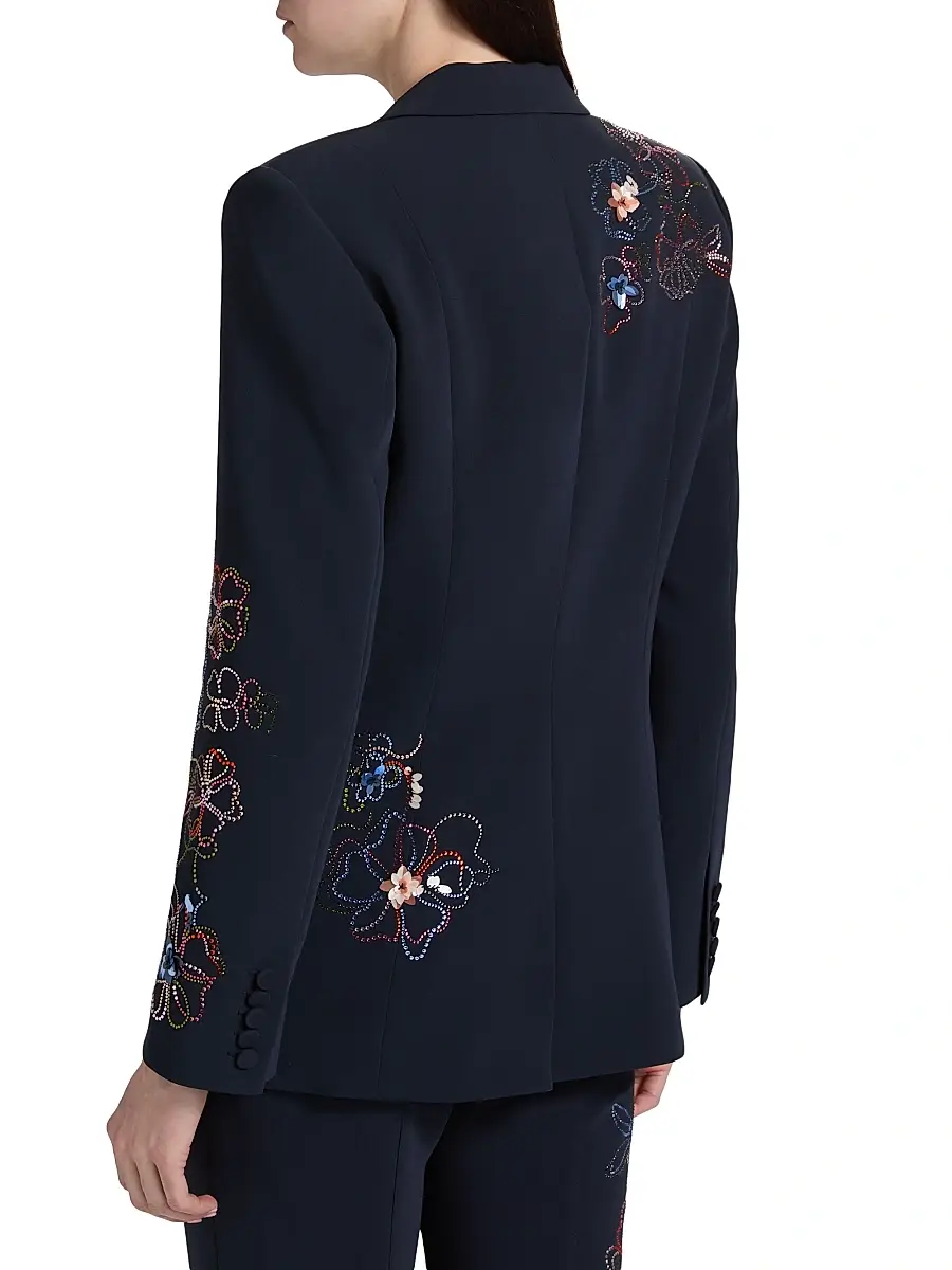 Cinq à Sept Women's Blooming Linework Karlie Single-Breasted Blazer | Thumbnail 5 Cinq à Sept Women's Blooming Linework Karlie Single-Breasted Blazer | Thumbnail 5