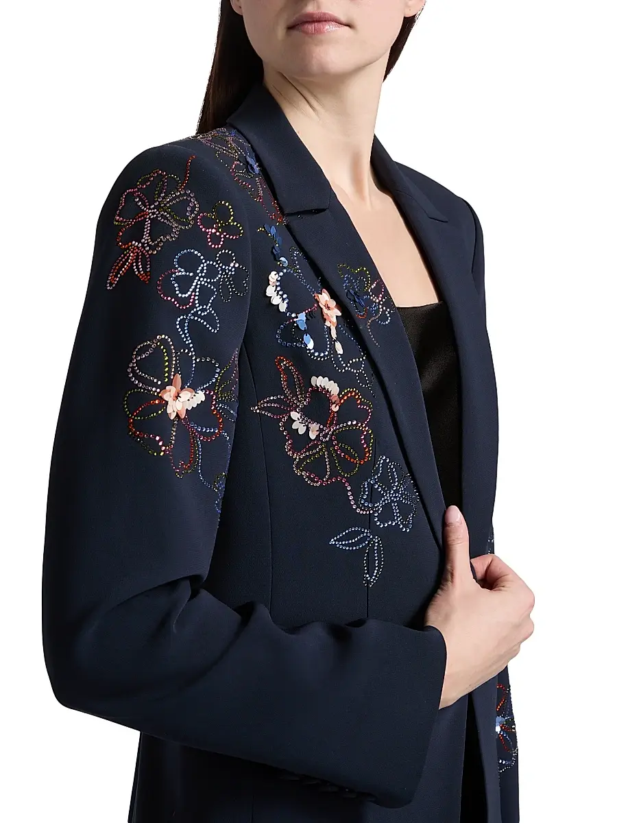 Cinq à Sept Women's Blooming Linework Karlie Single-Breasted Blazer | Thumbnail 6 Cinq à Sept Women's Blooming Linework Karlie Single-Breasted Blazer | Thumbnail 6