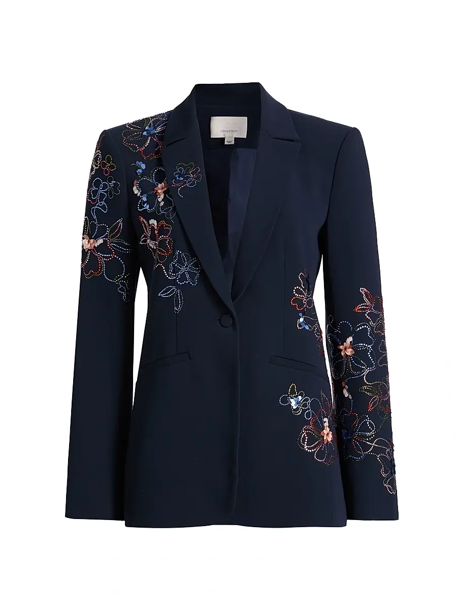 Women's Blooming Linework Karlie Single-Breasted Blazer Women's Blooming Linework Karlie Single-Breasted Blazer