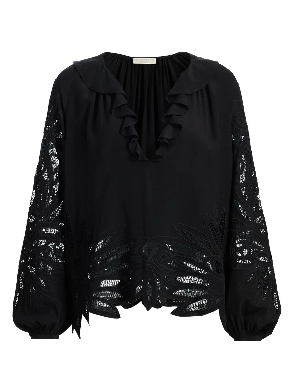Women's Adonis Silk Puff-Sleeve Blouse Women's Adonis Silk Puff-Sleeve Blouse