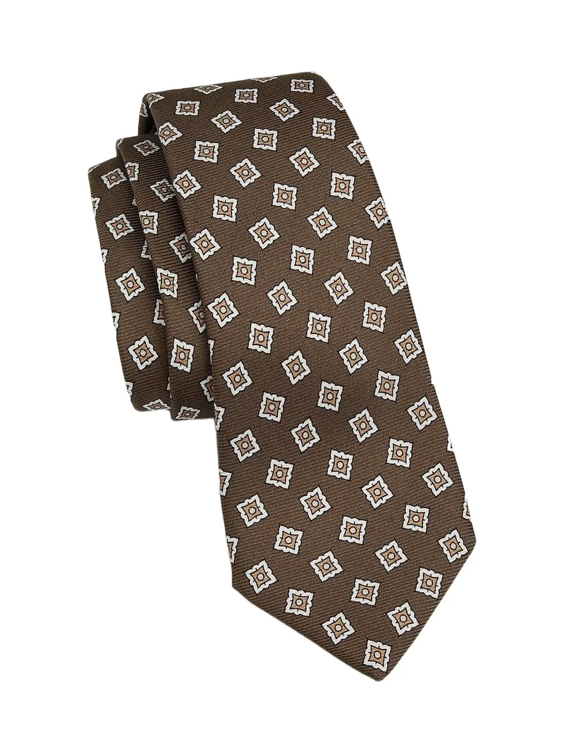 Men's Medallion-Print Silk Tie Men's Medallion-Print Silk Tie