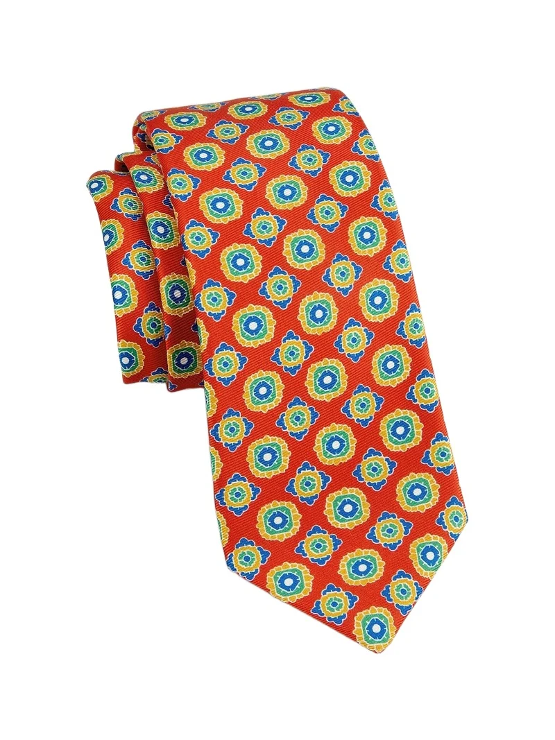 Men's Medallion-Print Silk Tie Men's Medallion-Print Silk Tie