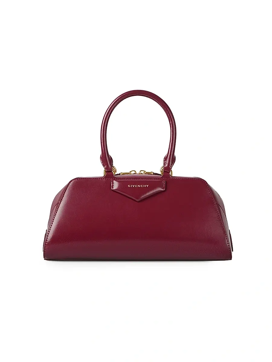 Women's Antigona East-West Top Handle Bag in Box Leather - Burgundy Women's Antigona East-West Top Handle Bag in Box Leather - Burgundy