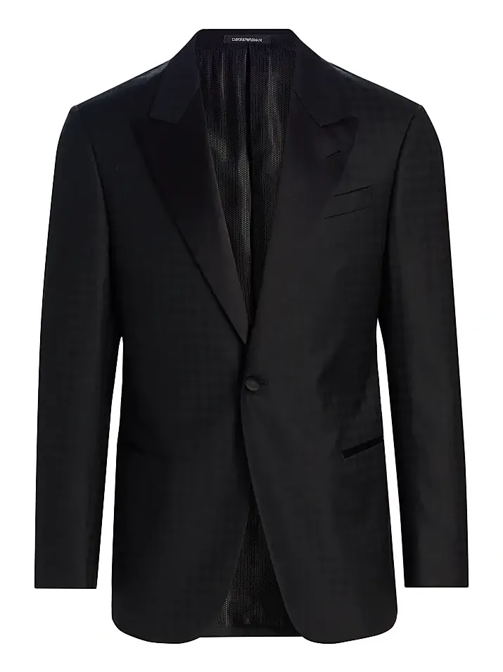 Emporio Armani Men's Houndstooth Stretch-Virgin Wool Blazer
