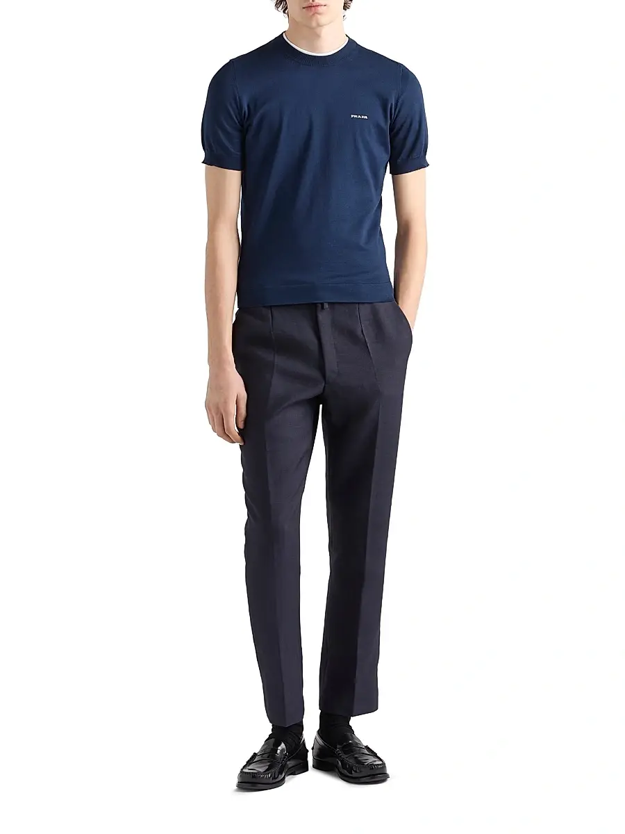 Prada Men's Cotton Crewneck Sweater | Thumbnail 2 Prada Men's Cotton Crewneck Sweater | Thumbnail 2