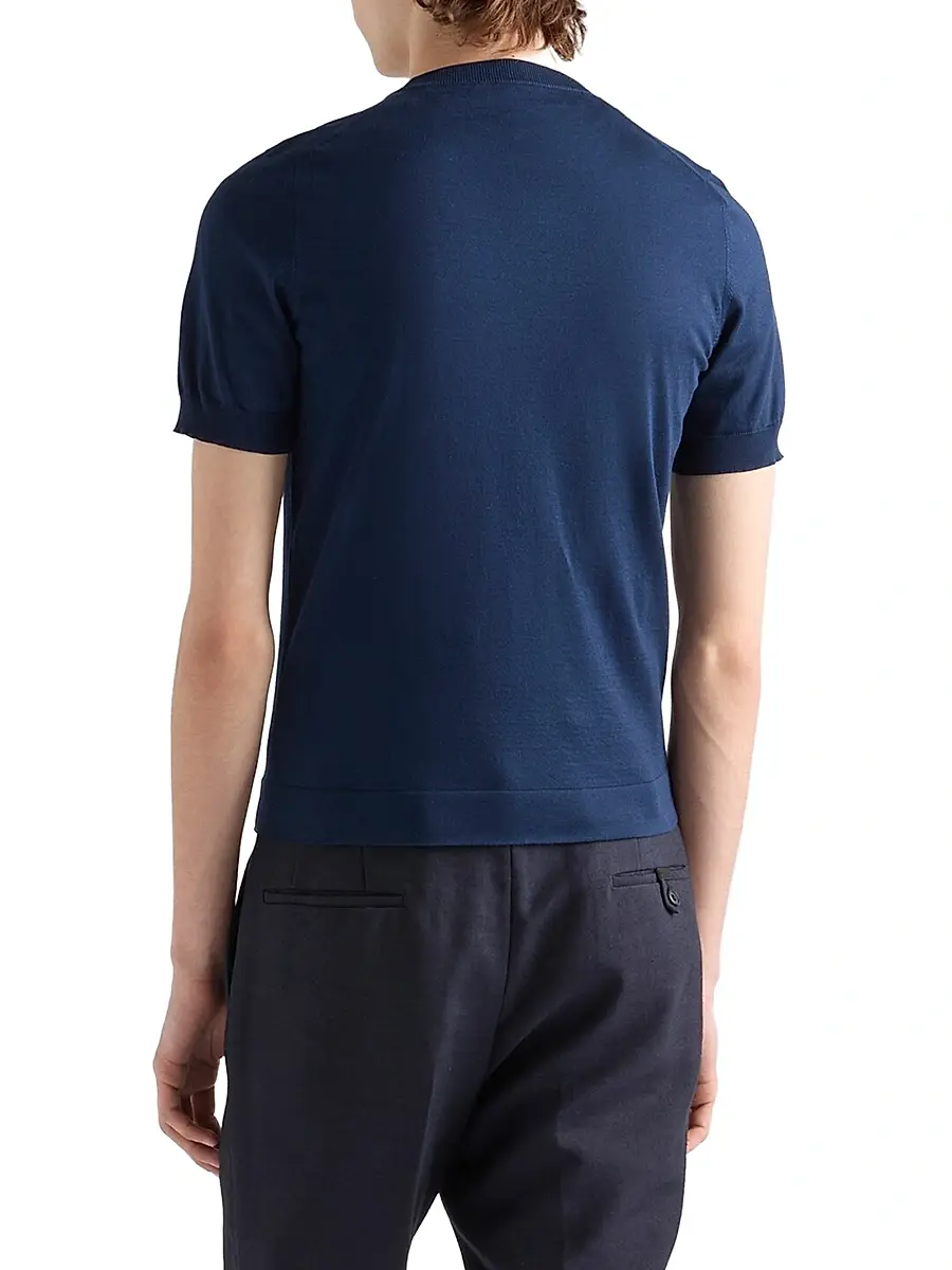 Prada Men's Cotton Crewneck Sweater | Thumbnail 4 Prada Men's Cotton Crewneck Sweater | Thumbnail 4