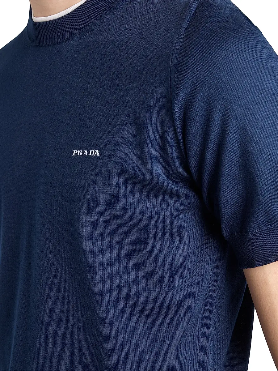 Prada Men's Cotton Crewneck Sweater | Thumbnail 5 Prada Men's Cotton Crewneck Sweater | Thumbnail 5