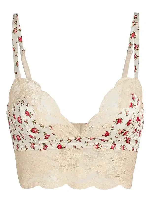 Women's Regg Floral Lace Silk-Cotton Balconette Bra Women's Regg Floral Lace Silk-Cotton Balconette Bra