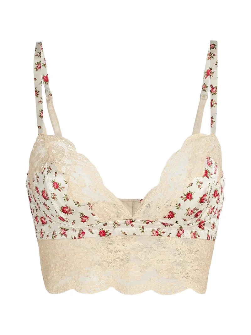 Women's Regg Floral Lace Silk-Cotton Balconette Bra Women's Regg Floral Lace Silk-Cotton Balconette Bra