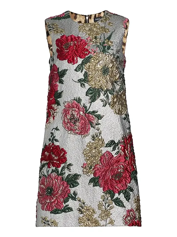 Women's Floral Matelassé Jacquard Minidress Women's Floral Matelassé Jacquard Minidress