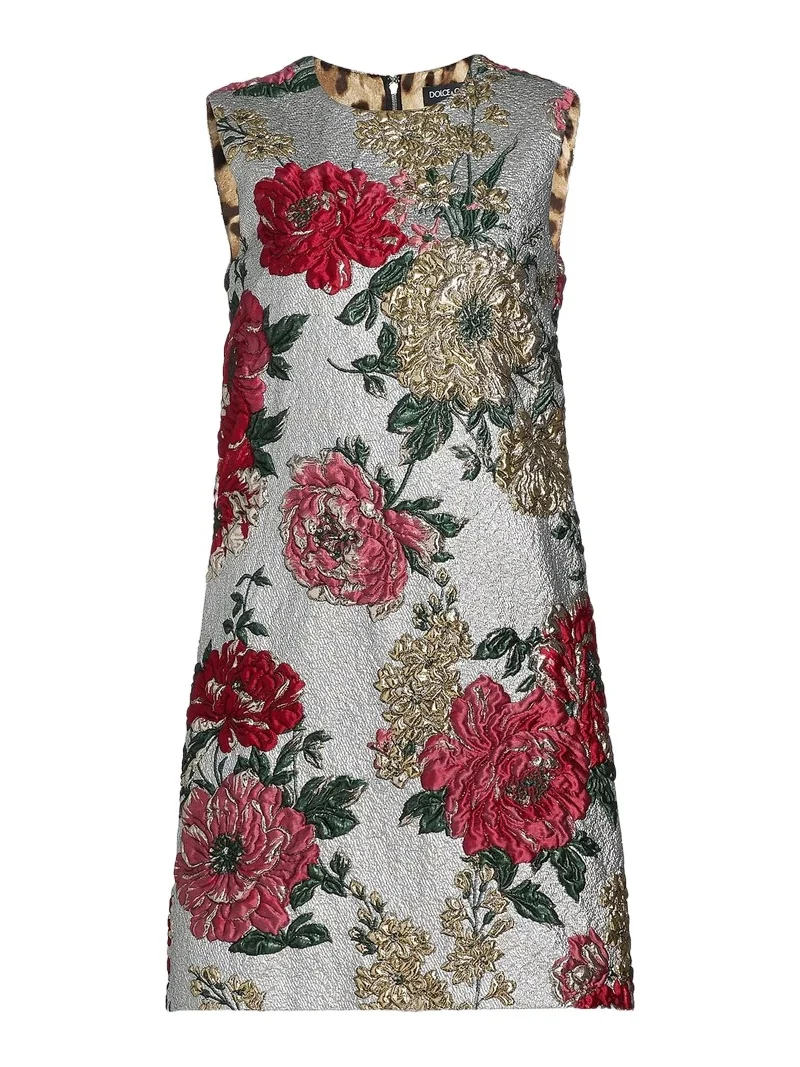 Dolce & Gabbana Women's Floral Matelassé Jacquard Minidress